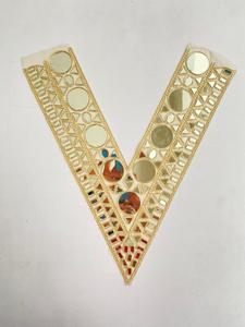 High Quality Custom <b>Sew</b>-<b>On</b> 3D Flower Lace Applique <b>Patch</b> with Bead Decoration Neck Collar Decorated COL-8 - Product Image 5