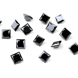 Diamant noir naturel traité de 1 ct, coupe carrée, pierre en vrac, forme princesse, pour la fabrication de tous types de bijoux - Product Image 6