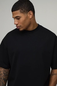 mens oversized boxy fit t shirt drop shoulder loose fit heavy cotton streetwear blank <b>tshirt</b> custom logo supplier - Product Image 3