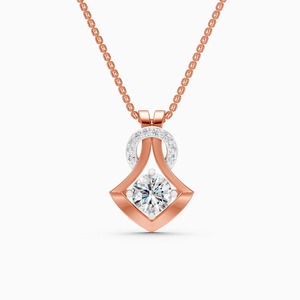 จี้เพชรเลี้ยงในห้องปฏิบัติการขนาด 0.82 กะรัต ดีไซน์หรูหราทันสมัย ทำจากทอง 9K สีเหลือง ขาว และโรสโกลด์ - Product Image 1