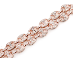 Classic Design Link <b>Chain</b> In 14k Gold Necklace Moissanite <b>Iced</b> <b>Out</b> Hip Hop Style Diamond Link <b>Chain</b> Perfect Gift For Men & Women - Product Image 5