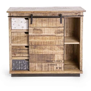 Puerta corredera de madera de Mango sólido, almacenamiento, 4 cajones, Buffet, cocina rústica, nórdica, hogar, sala de estar, armario, aparador - Product Image 3