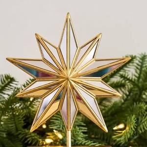 Soporte moderno para calcetines navideños con estrella dorada para chimenea, colgador de Navidad con peso, gancho metálico con diseño de estrella, decoración navideña, adorno de Navidad - Product Image 5