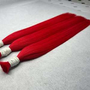 CDYHAIRVN Lot de mèches de cheveux humains vietnamiens bruts couleur rouge, lisses comme des baguettes, cuticules alignées, en vrac - Product Image 2