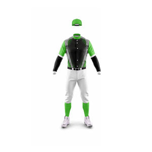 Uniforme de baseball personnalisé pour hommes, maillot à manches longues avec numéro 10, vert, noir, blanc, sublimé, vêtements de sport respirants - Product Image 6