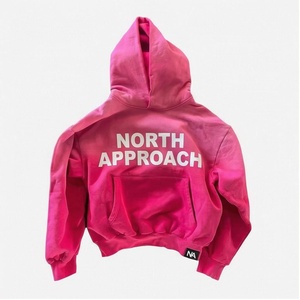 Sweat à capuche oversize unisexe North Approach en coton rose French Terry, décontracté, avec poche arrière et logo - Product Image 1