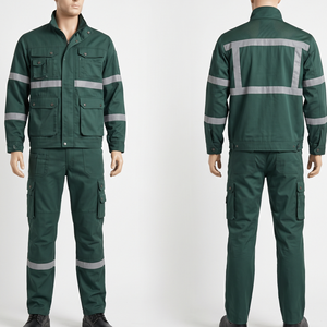Vêtements de travail pour hommes, uniforme, 65% polyester, 35% coton, sergé, 245 GSM, résistant, broderie personnalisée, impression à l'écran, transfert thermique, étiquette tissée - Product Image 2