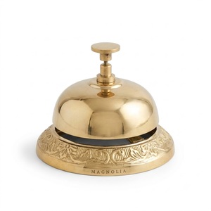 Premium Solid <b>Brass</b> Modern Style Service Desk <b>Bell</b> Ornate Floral Engraving Gold Plated Eco-friendly Tabletop Call <b>Bell</b> Hotel - Product Image 4
