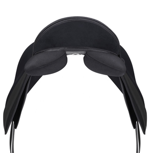 อานม้าหนังแท้สีดำพรีเมียมสำหรับเดรสสาจ แบบนั่งลึก บุนุ่ม ทนทาน โครงสร้างแข็งแรง เหมาะสำหรับการฝึกขี่ม้าระดับมืออาชีพ พร้อมอุปกรณ์ทองเหลือง - Product Image 2