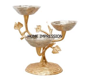 <b>Large</b> Metal Modern Branches <b>Bowl</b> New Design Metal Decorative Quality <b>Bowl</b> Cum Cake Stand - Product Image 1