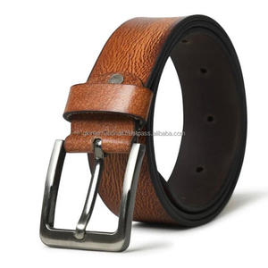 Meilleure vente ceinture décontractée en cuir de mode pour hommes sur mesure peinte à la main bicolore 100% ceinture décontractée en cuir véritable pour hommes - Product Image 4