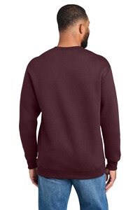 Fleece Crewneck Sweatshirt Plain <b>Maroon</b> Oversized Drop Shoulder Pullover Blank Cotton <b>Tops</b> - Product Image 4