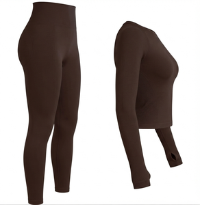 Wholesale Women's <b>Thermal</b> <b>Underwear</b> Crew Neck Elastic Waist 2-Piece Slim Fit Seamed Comfortable Quick Dry Base Layer Clothing - Product Image 4