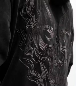 High Quality 100% Cotton <b>Vintage</b> Acid Wash Zip Up Hoodie Embroidery <b>Sweatshirt</b> Wholesale - Product Image 3