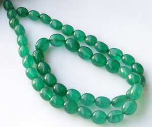 Perles ovales lisses en jade vert naturel, perles de pierres précieuses, fabrication de bijoux, pierres en vrac de haute qualité - Product Image 1