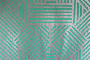 Wholesale Luxury Custom 100 GSM Recycled Cotton <b>Paper</b> Metallic Silver Zigzag Printed Stripes Green <b>Color</b> Handmade <b>Paper</b> Sheet - Product Image 1