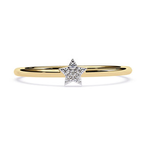 Bague de créateur tendance en or 10 carats, diamant de laboratoire rond contemporain, inspirée de l'Est-Ouest, certifiée IGI - Product Image 1