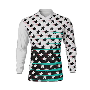 เสื้อโมโตครอสแบบสั่งทำพิเศษ เสื้อซับลิเมชั่นผ้าตาข่าย สำหรับ MTB MX และปั่นจักรยาน ผลิตจากโพลีเอสเตอร์ 100% - Product Image 1