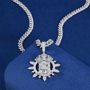 Exclusive 925 Sterling <b>Silver</b> Moissanite Diamond Pendant VVS1 D Color Brilliant Cut Iced Moissanite Diamond <b>Silver</b> Pendant - Product Image 5