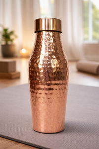 Copper Water Bottle Engraved Oriental Design Portable Travel <b>Drinkware</b> - Product Image 2
