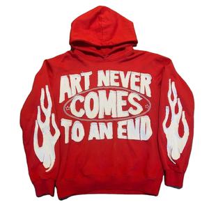 Custom Logo Cropped Hoodie for Men Distress Embroidery Multicolor 100% Cotton New Oversized <b>Streetwear</b> <b>Y2K</b> Plain Dyed Winter - Product Image 1