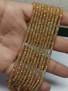 Perles Rondelles Facettées en Zircon Brun Naturel de Haute Qualité 3,50mm-4mm pour la Fabrication de Bijoux M.Y.GEMS NBZ-T211 Certifiées AIGS - Product Image 6