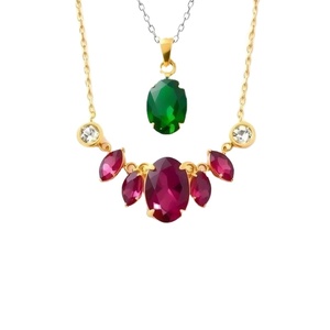 สร้อยคอจี้เงิน925สเตอร์ลิงชุบทองแบบยุโรปสุดหรูสำหรับผู้หญิงสร้อยคอเงิน - Product Image 1