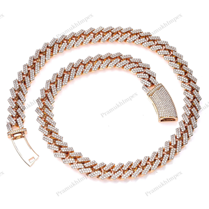 13MM 22 Inches Iced Cuban Link <b>Chain</b> 925 Sterling Silver Yellow <b>Gold</b> Plated Men's <b>Extended</b> Clasp Hip Hop Thick Miami Luxury - Product Image 2