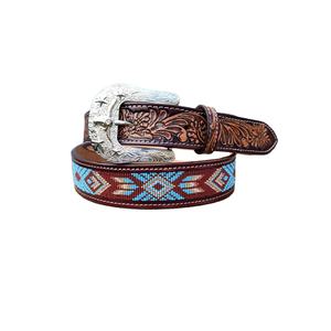 New Arrival Genuine Leather Western Hand Tooled and Hand Painted Floral <b>Belts</b> Real Handmade Tooled Leather Unisex Waist <b>Belts</b> - Product Image 1
