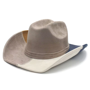 Sombrero Fedora Vaquero de Fieltro de Gamuza de Alta Calidad con Ala Ancha, Estilo Western Outback, Protección Solar, para Rodeo y Rancho, Ajustable y a la Moda - Product Image 1