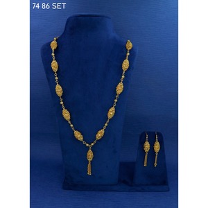 New Middle East Jewelry Gold plated Artificial Jewellery Set for Women Earrings Necklace Alloy Jewelry Set with Necklace Earring - Product Image 6