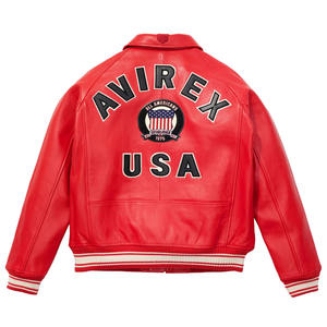 Meilleur prix, veste d'hiver premium pour homme Avirex, cuir véritable, coupe-vent, imperméable, teinture unie, toutes tailles disponibles - Product Image 6