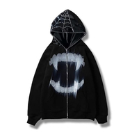 Hoodie Rhinestone Pria Bling Diamond Heavyweight 100% Katun Solid French Terry Drop Shoulder Streetwear Grosir
