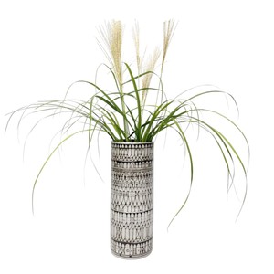 Vase élégant et minimaliste en nacre nacrée avec base en céramique, vase à fleurs de luxe pour table, pour un intérieur moderne - Product Image 4