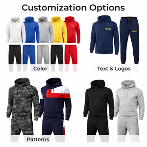 Premium Custom Men's Full <b>Zip</b> <b>Hooded</b> Jogger Tracksuits Sets Breathable Quick Dry Heavyweight Gym Training Solid Winter - Product Image 3