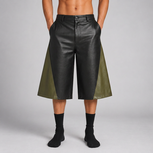 Shorts en similicuir surdimensionnés 400 GSM pour marques urbaines – Marque privée - Product Image 1