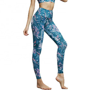 Customized Private Label Yoga Set Front <b>Print</b> Sublimated Sports Bra High-Waisted Plus Size Quick Dry Breathable 2-Piece <b>Leggings</b> - Product Image 3