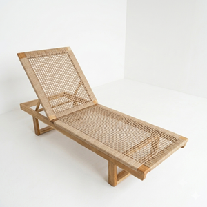 Tumbona de madera maciza de teca con cuerda tejida para playa, piscina, patio, muebles de lujo para resort, directo de fábrica. - Product Image 4