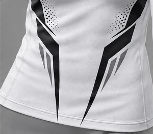 Men's Long Sleeve Rash Guard <b>Compression</b> <b>Shirt</b> Quick Dry Breathable MMA Gym Workout Wear White <b>Black</b> Sublimation Print - Product Image 6