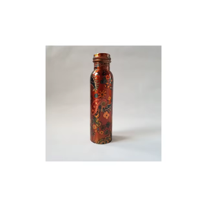 Pure <b>Copper</b> <b>Drinking</b> Water <b>Bottle</b> | Ayurvedic Health Benefits Leakproof Designer Printed <b>Copper</b> Storage <b>Bottle</b> for Daily Use - Product Image 2