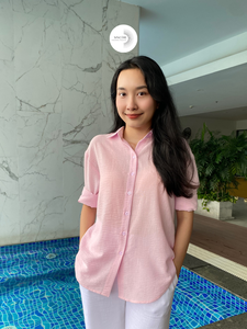 Camisa de lino mezclada que no se decolora, sin encogimiento de la fábrica del fabricante de Vietnam OEM ODM - Product Image 2