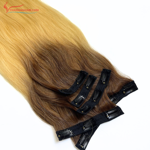 Clip Ins Extension de Cheveux Humains 100% Cheveux Humains Vietnamiens Raides Extension de Cheveux piano Couleur Ombre couleur - Product Image 4