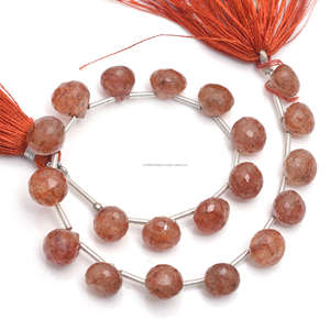 Belle forme d'oignon à facettes en quartz de cuivre naturel 8 pouces 8x8 8x8.5mm brin de perles de pierres précieuses de qualité supérieure pour la fabrication de bijoux élégants - Product Image 4