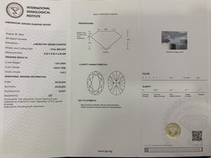 Diamantes Sueltos al por Mayor, Corte Ovalado de 1.05ct, Certificados por IGI, Claridad VVS, Diamantes de Laboratorio CVD, Color Rosa Fantasía - Product Image 3