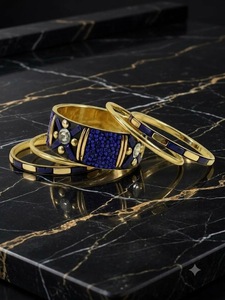 Venta Directa de Fábrica CMC, Juego de Brazaletes de Latón y Vidrio Hechos a Mano con Nuevo Diseño, Patrón Geométrico Moderno, Accesorio de Moda para Aniversario - Product Image 1