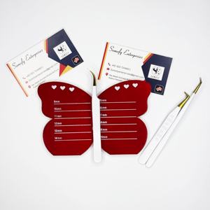 Porte-cils de Noël en forme de papillon avec logo personnalisé Plateaux pour palettes Pince à épiler en verre durable Pointe carrée Dernière conception - Product Image 3