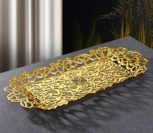 Plateau de service en laiton massif robuste, plateau de table en laiton de designer haut de gamme, plateau Thali traditionnel en laiton, plateau de service en laiton pour majordome - Product Image 2