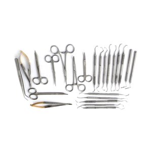 Instruments chirurgicaux dentaires orthodontiques : Miroir buccal, Curette dentaire, Pince chirurgicale, Ciseaux chirurgicaux – Kit de 4 pièces pour chirurgie vétérinaire - Product Image 5