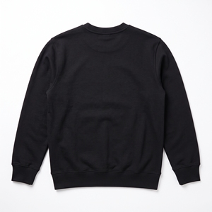 Sudadera Negra de Cuello Redondo para Hombre, Corte Regular, Color Sólido, Logotipo con Transferencia Térmica en la Parte Delantera, Informal, Otoñal, Tejida, 100% Algodón - Product Image 2
