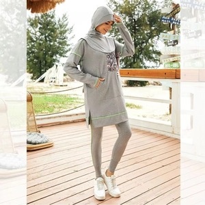 Women <b>Modest</b> Sport Wear Zipper for Women Pocket Design Muslim Gym <b>Set</b> Fast-dry Women Muslim Activewear <b>Set</b> - Product Image 1